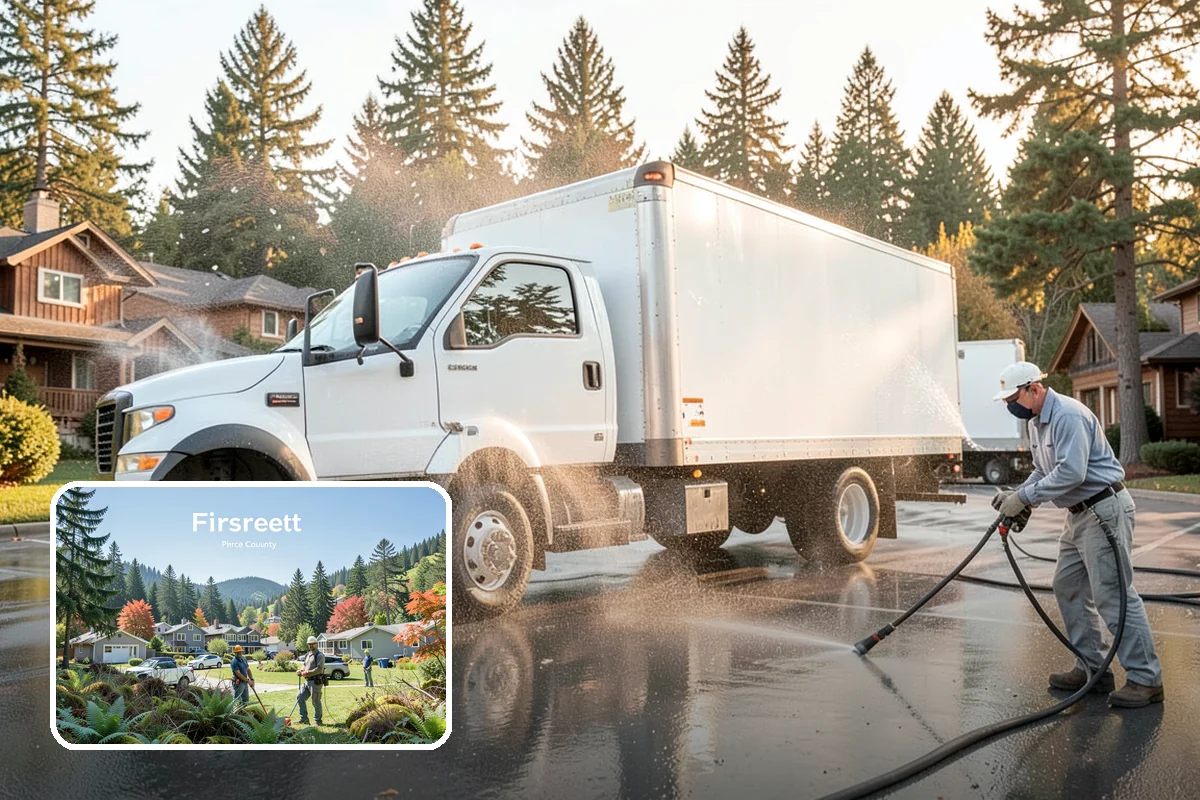 Parking Lot Cleaning in Fircrest, Pierce County, WA - Restores a bright, professional first impression