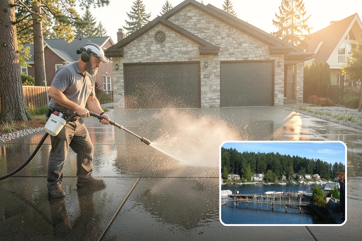Parking Lot Cleaning in Gig Harbor, Pierce County, WA - Restores a bright, professional first impression