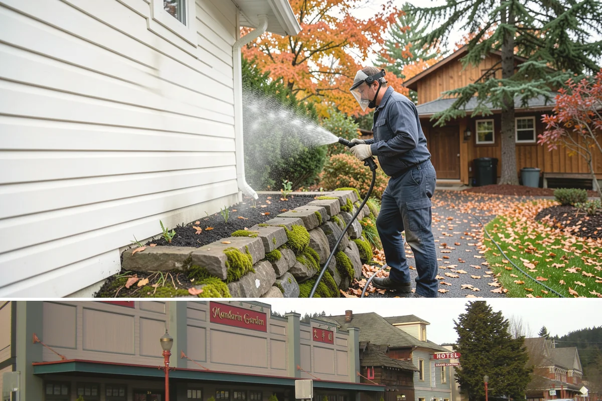 Parking Lot Cleaning in Issaquah, King County, WA - Full lot cleaning is ideal in late spring or summer when pavement dries fast, with high-traffic zones spot-cleaned as needed.