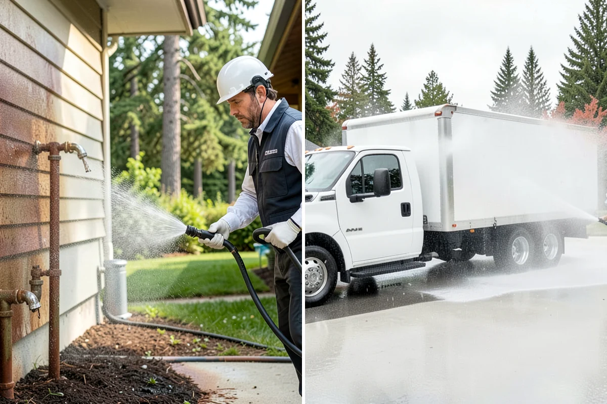 Parking Lot Cleaning in Kenmore, King County, WA - Blow and sweep the lot clear of loose debris