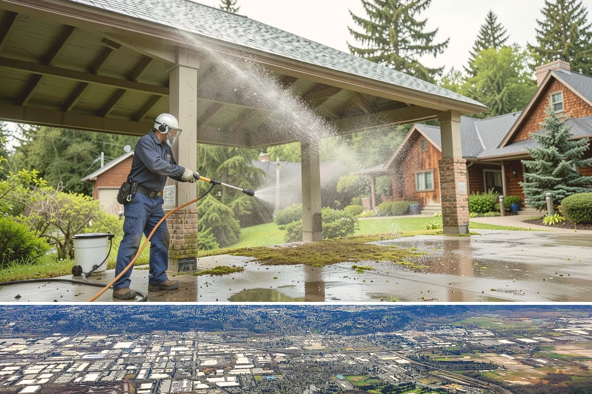 Parking Lot Cleaning in Kent, King County, WA - Full lot cleaning is ideal in late spring or summer when pavement dries fast, with high-traffic zones spot-cleaned as needed.