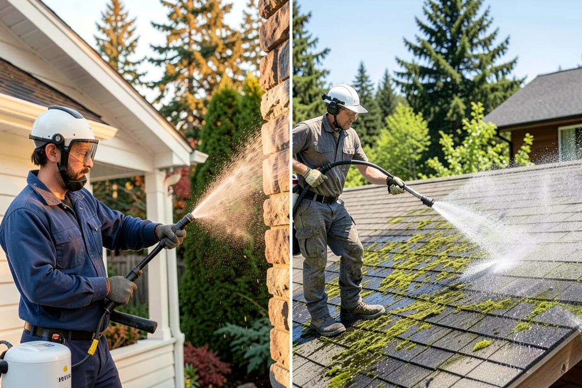 Parking Lot Cleaning in Lake Forest Park, King County, WA - Blow and sweep the lot clear of loose debris