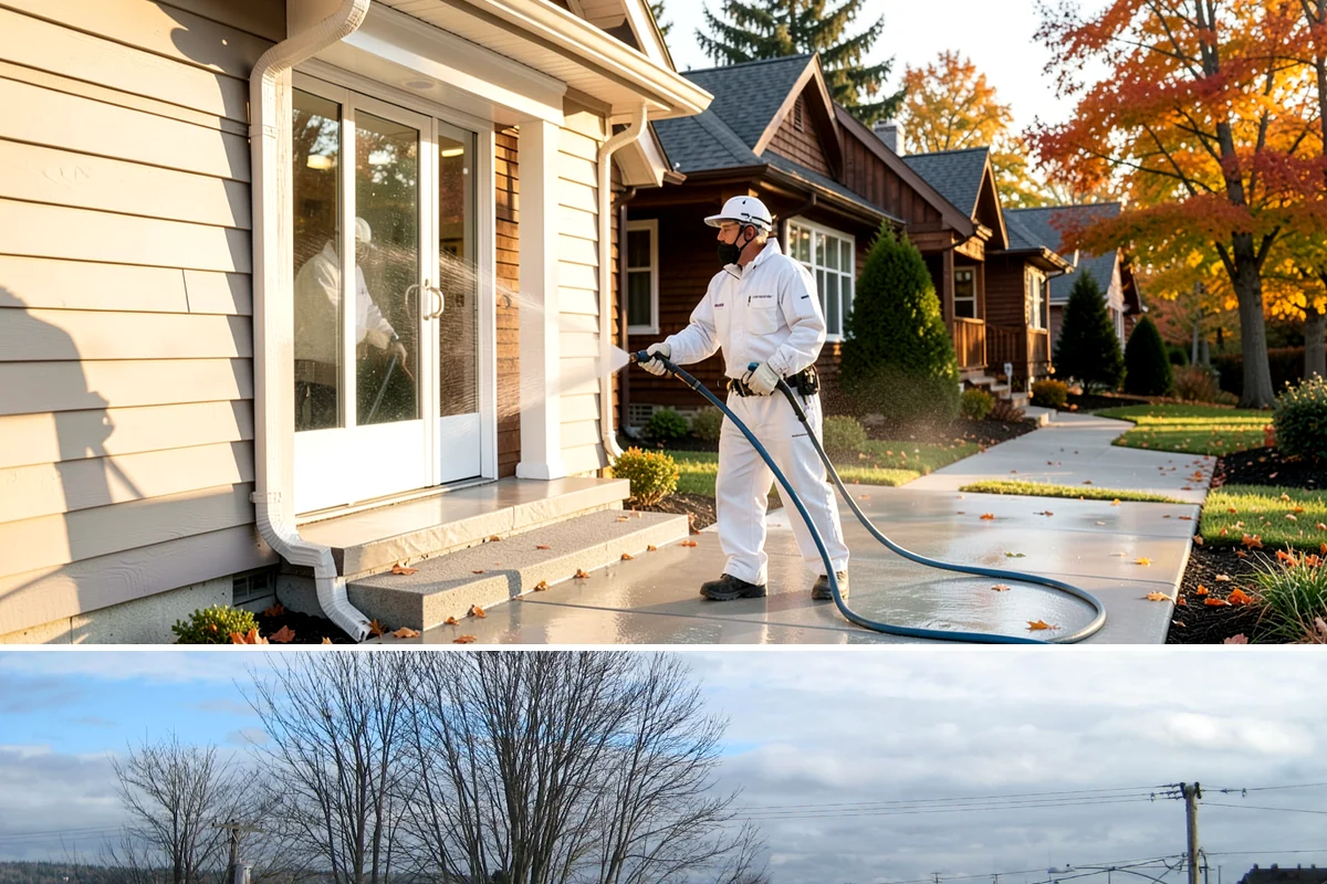 Parking Lot Cleaning in Langley, Island County, WA - Full lot cleaning is ideal in late spring or summer when pavement dries fast, with high-traffic zones spot-cleaned as needed.