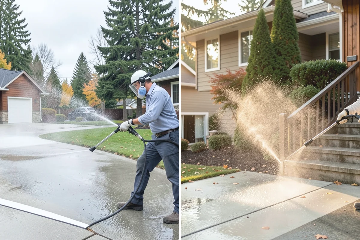 Parking Lot Cleaning in Medina, King County, WA - Blow and sweep the lot clear of loose debris