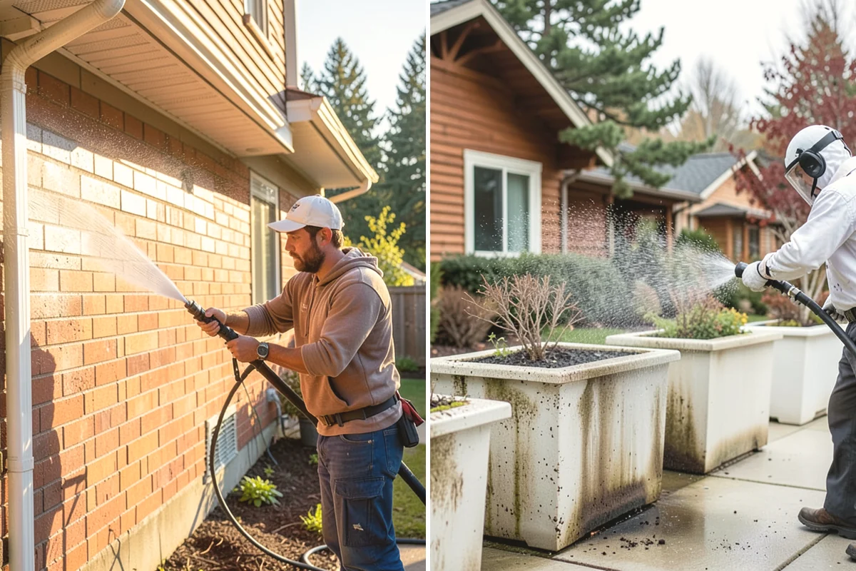 Parking Lot Cleaning in North Bend, King County, WA - Blow and sweep the lot clear of loose debris