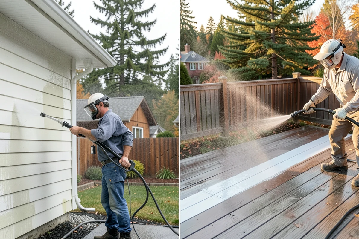 Parking Lot Cleaning in Puyallup, Pierce County, WA - Blow and sweep the lot clear of loose debris