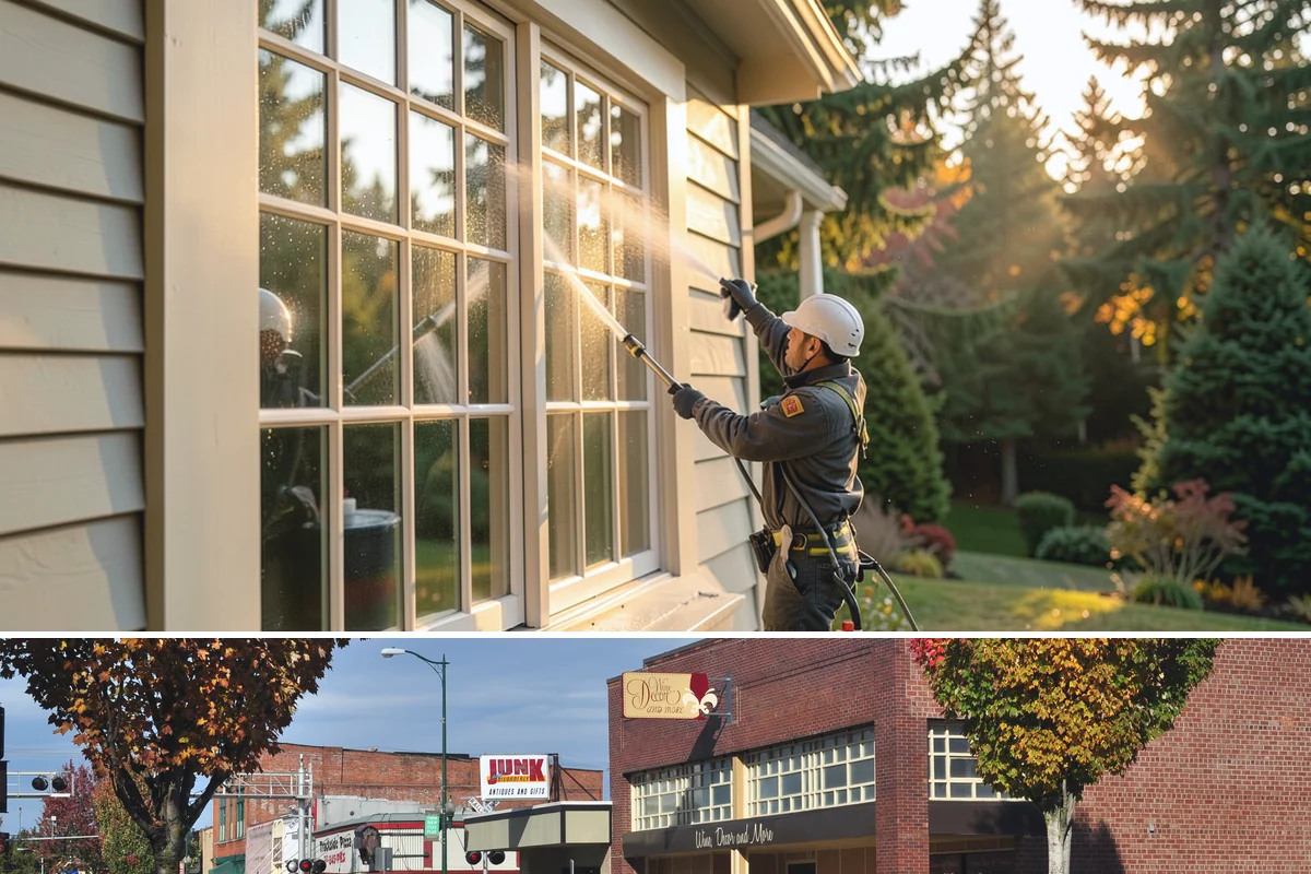 Parking Lot Cleaning in Puyallup, Pierce County, WA - Full lot cleaning is ideal in late spring or summer when pavement dries fast, with high-traffic zones spot-cleaned as needed.