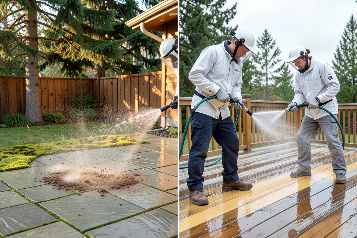 Parking Lot Cleaning in Shoreline, King County, WA - Blow and sweep the lot clear of loose debris