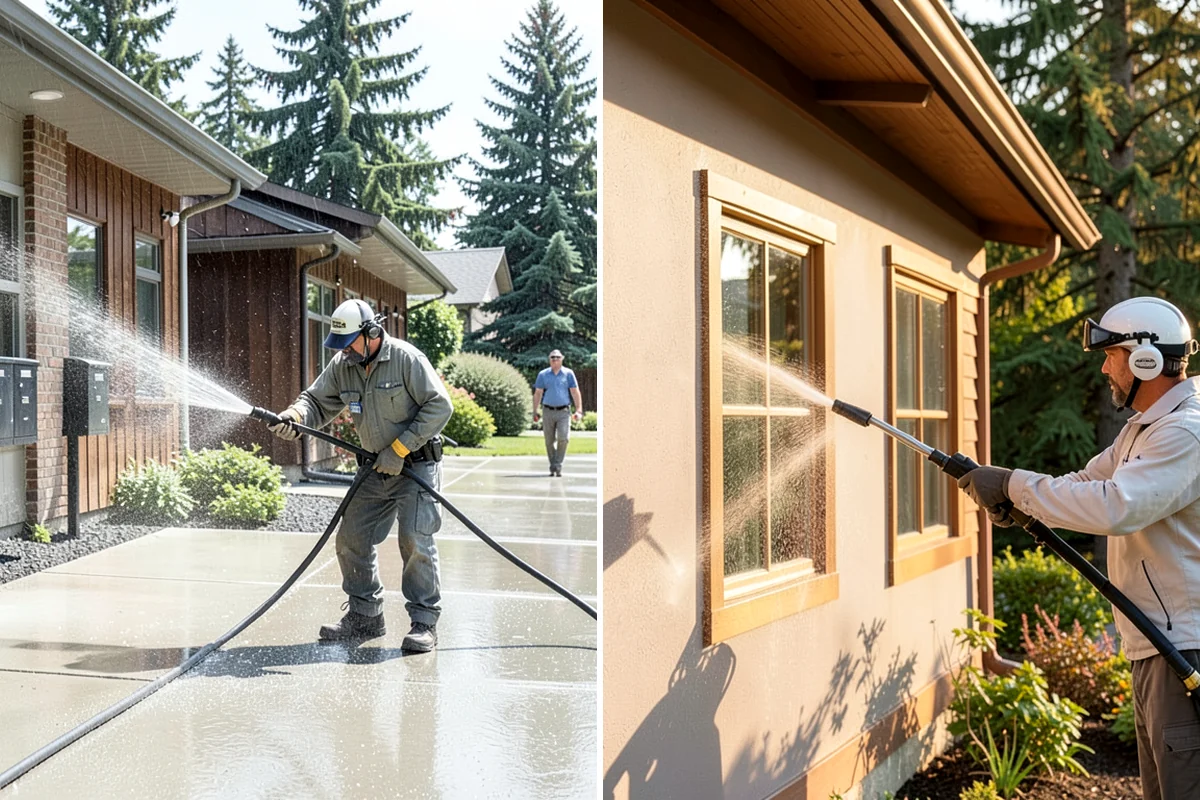 Parking Lot Cleaning in Snoqualmie, King County, WA - Blow and sweep the lot clear of loose debris