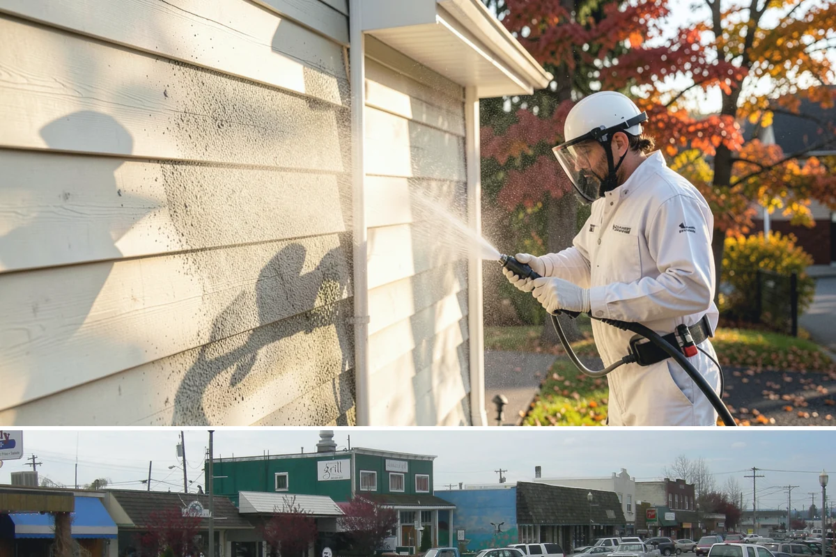 Parking Lot Cleaning in Stanwood, Snohomish County, WA - Full lot cleaning is ideal in late spring or summer when pavement dries fast, with high-traffic zones spot-cleaned as needed.