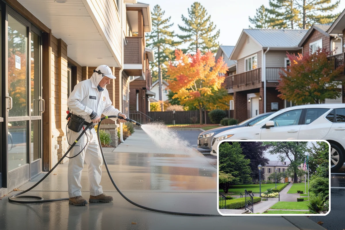 Parking Lot Cleaning in Woodinville, King County, WA - Restores a bright, professional first impression