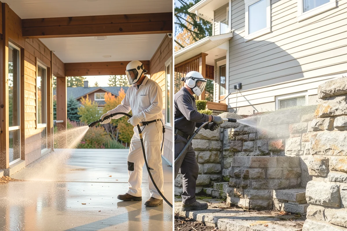Parking Lot Cleaning in Yarrow Point, King County, WA - Blow and sweep the lot clear of loose debris