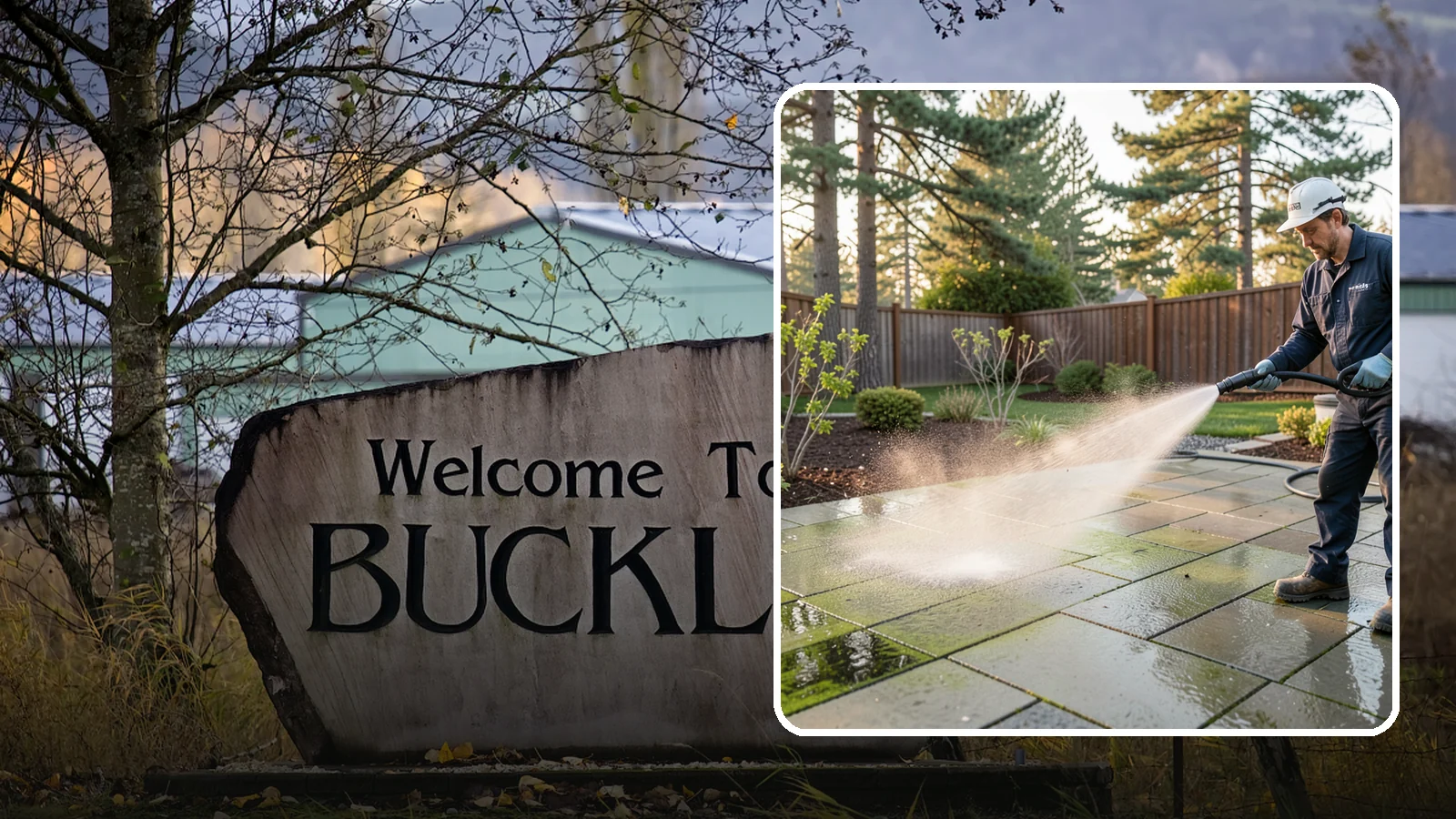 Patio Algae Removal in Buckley, Pierce County, WA - Strip the slick green and black algae film that coats patios through Washington's wet months.