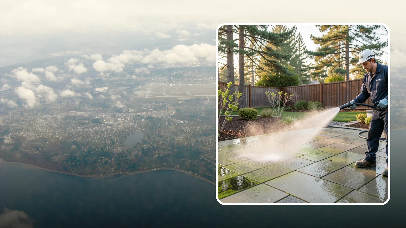 Patio Algae Removal in Burien, King County, WA - Strip the slick green and black algae film that coats patios through Washington's wet months.