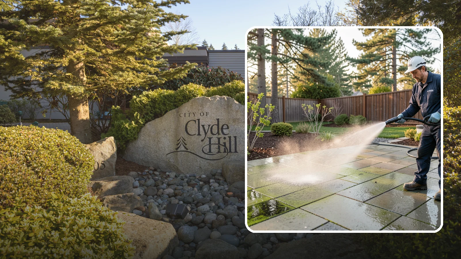 Patio Algae Removal in Clyde Hill, King County, WA - Strip the slick green and black algae film that coats patios through Washington's wet months.