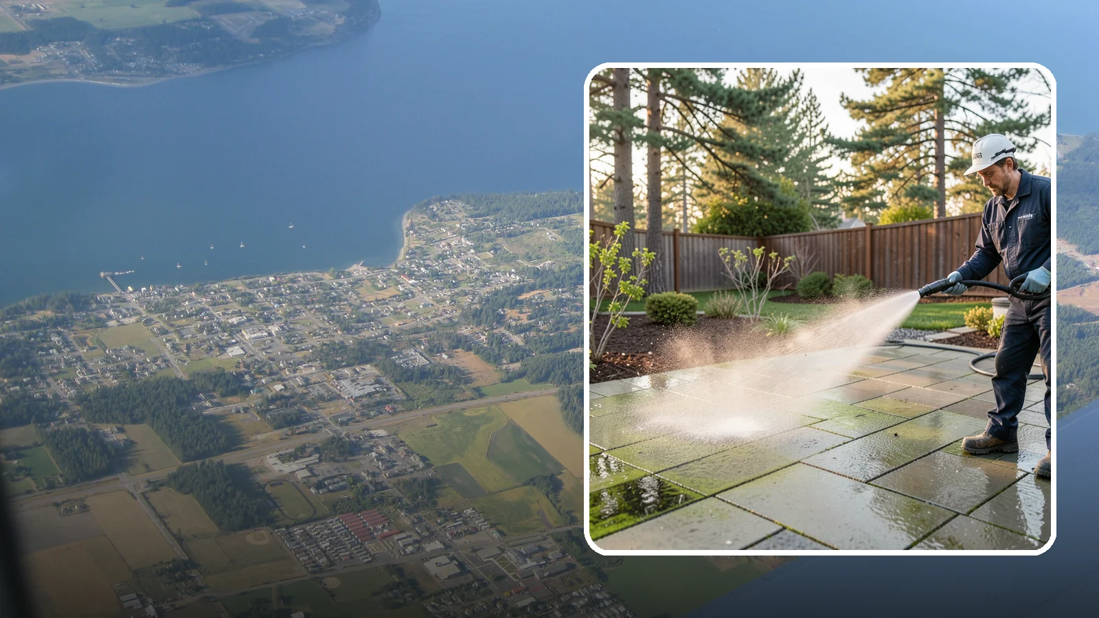 Patio Algae Removal in Coupeville, Island County, WA - Strip the slick green and black algae film that coats patios through Washington's wet months.