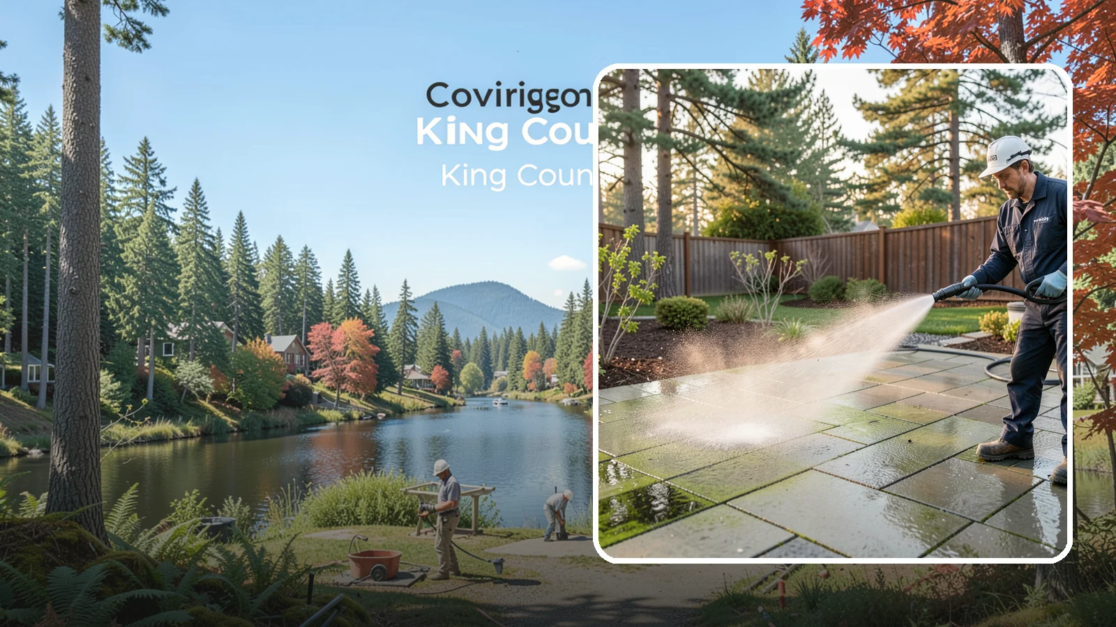 Patio Algae Removal in Covington, King County, WA - Strip the slick green and black algae film that coats patios through Washington's wet months.