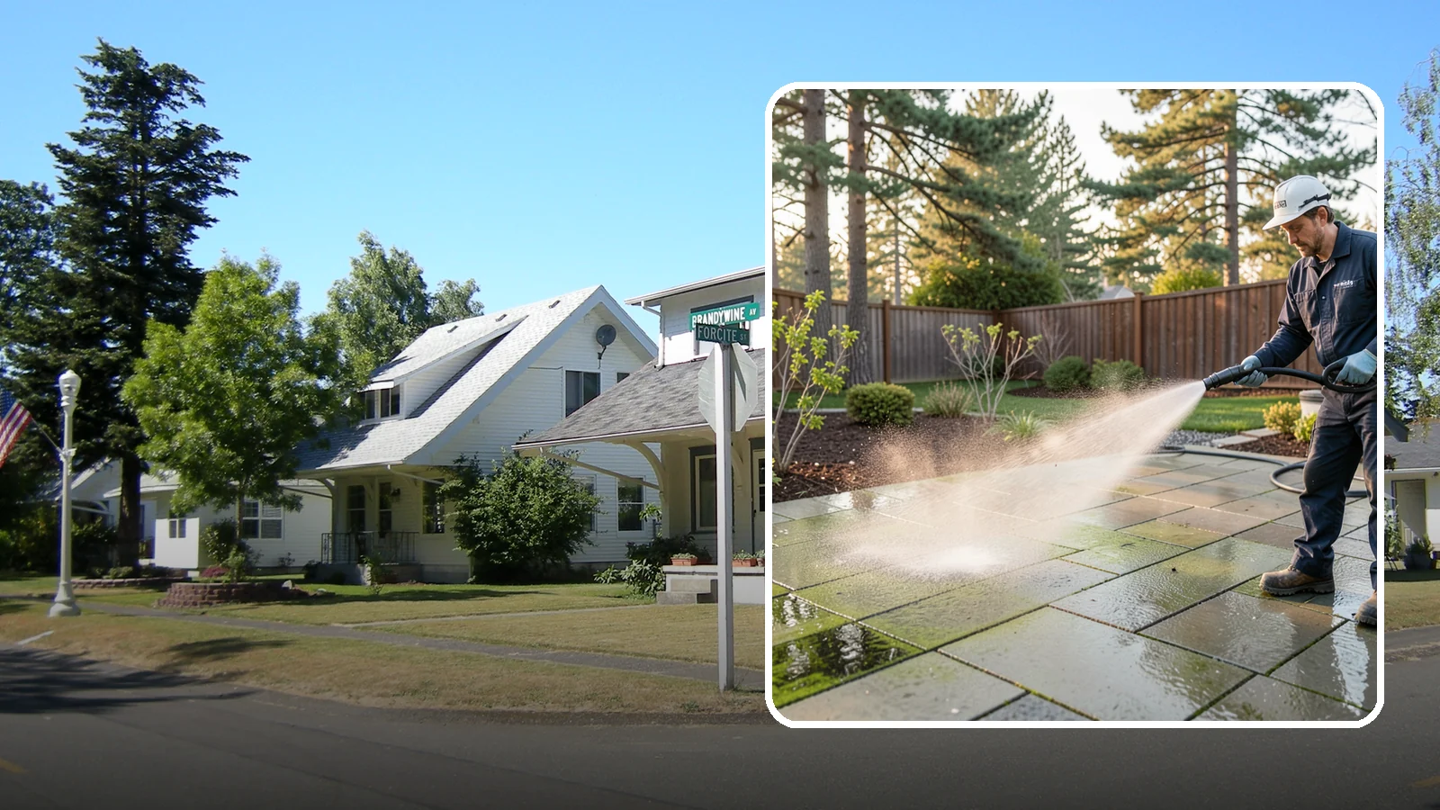 Patio Algae Removal in DuPont, Pierce County, WA - Strip the slick green and black algae film that coats patios through Washington's wet months.
