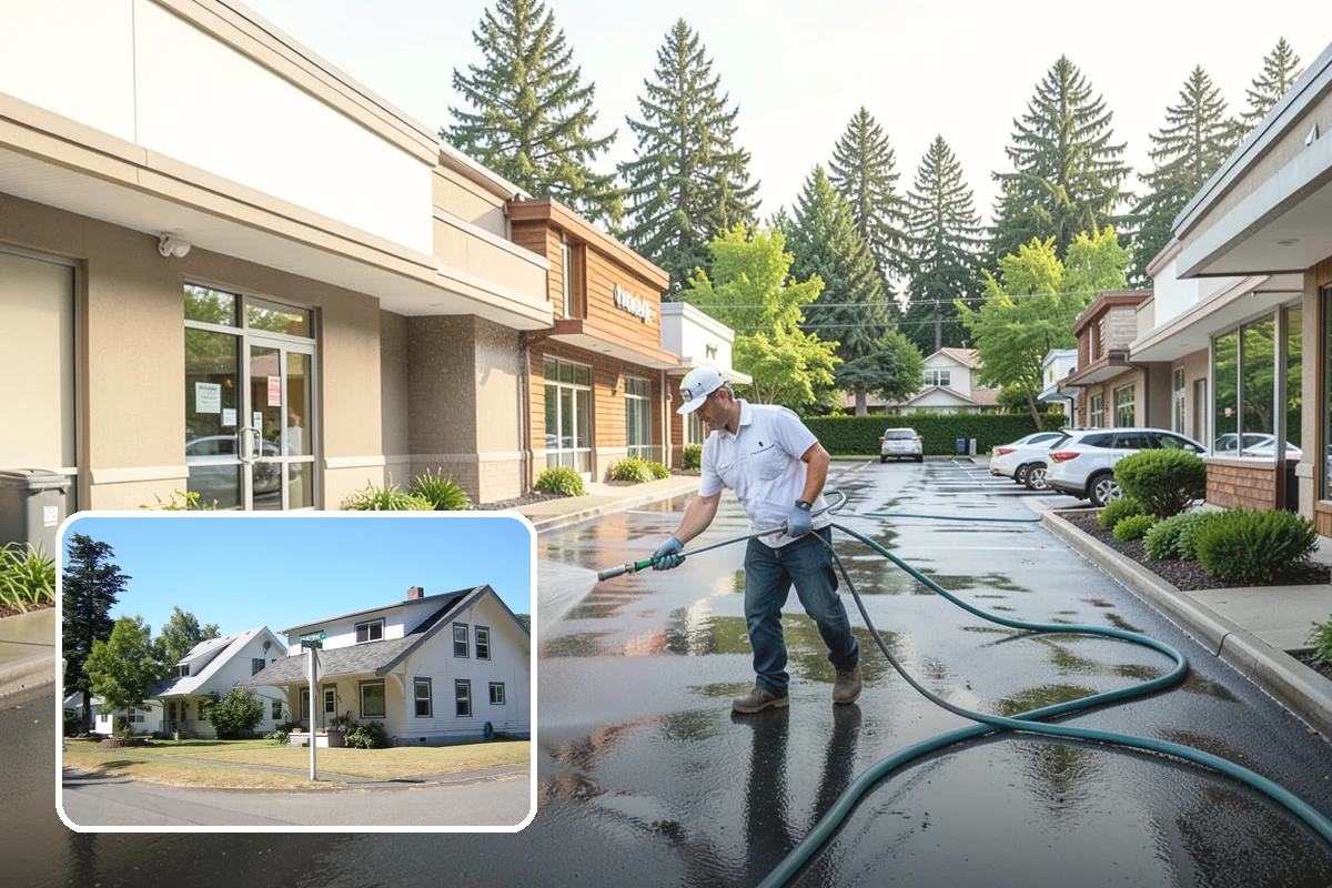 Patio Algae Removal in DuPont, Pierce County, WA - Removes the slick, discoloring algae layer