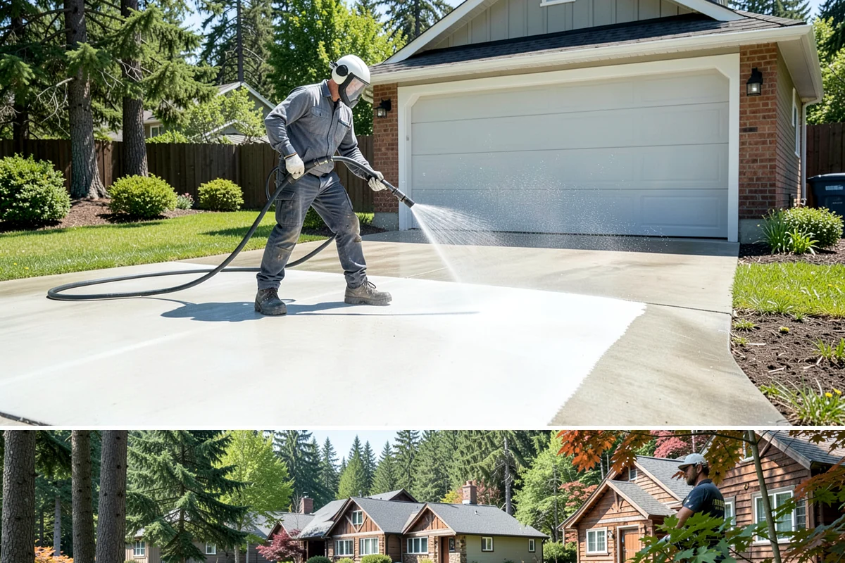 Patio Algae Removal in Edgewood, Pierce County, WA - Patio algae removal is most effective from late spring through summer when surfaces can dry.