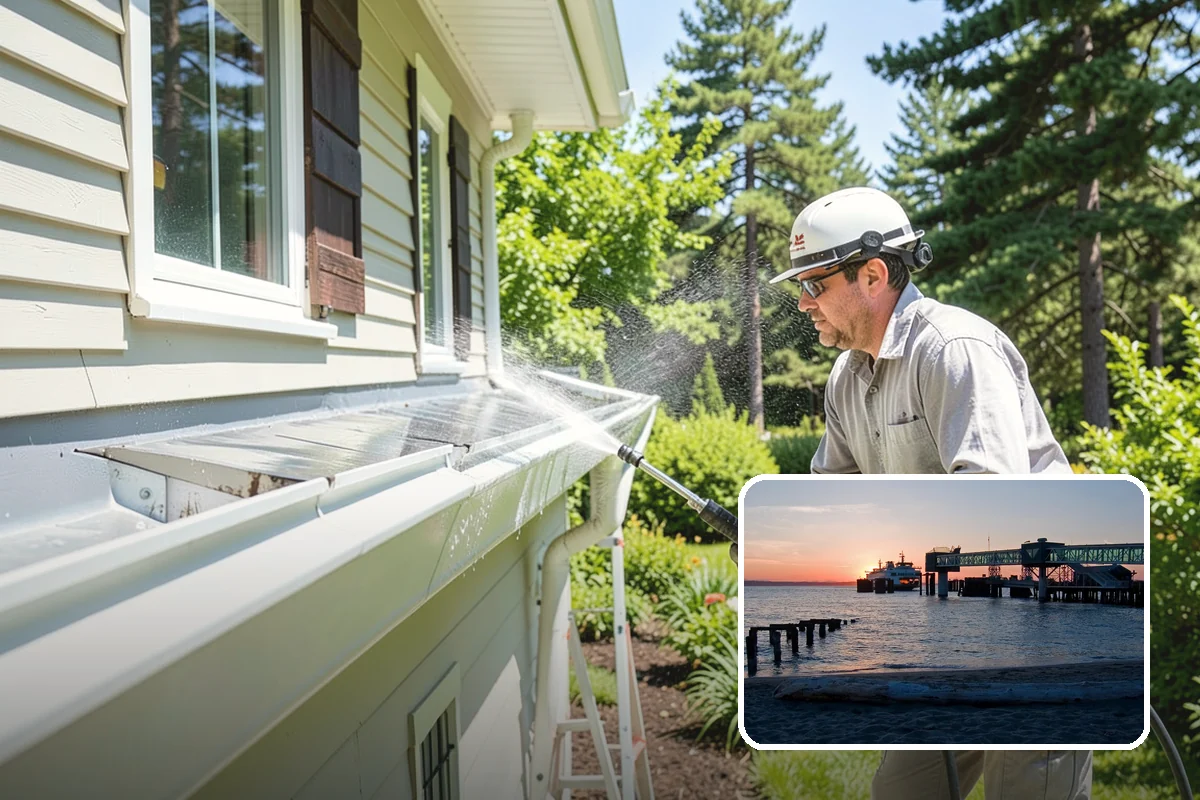 Patio Algae Removal in Edmonds, Snohomish County, WA - Removes the slick, discoloring algae layer