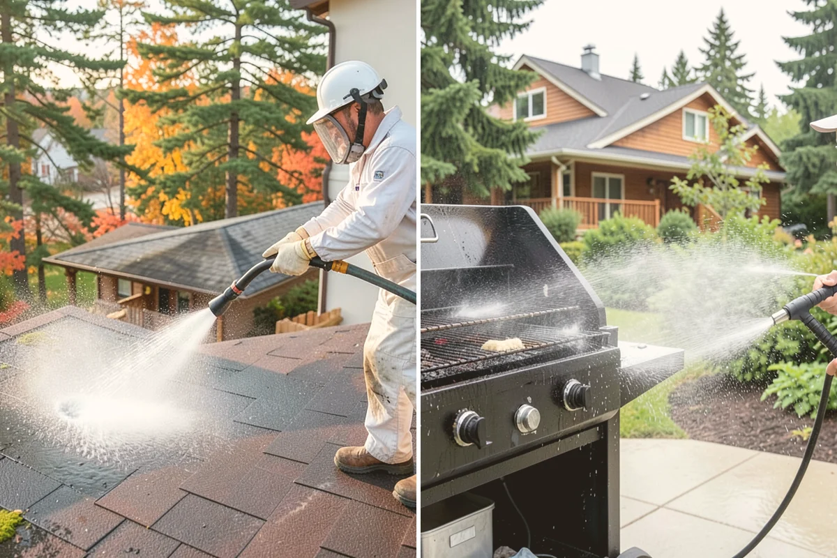 Patio Algae Removal in Edmonds, Snohomish County, WA - Apply a biocidal solution across the algae film