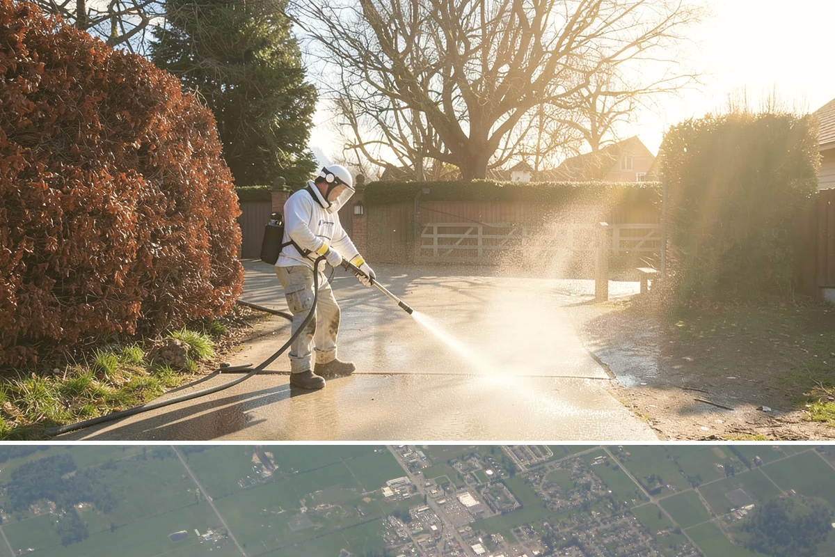 Patio Algae Removal in Enumclaw, King County, WA - Patio algae removal is most effective from late spring through summer when surfaces can dry.