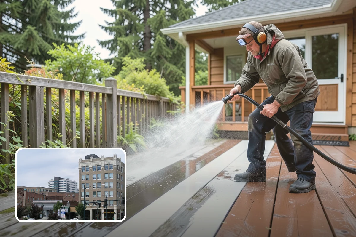 Patio Algae Removal in Everett, Snohomish County, WA - Removes the slick, discoloring algae layer