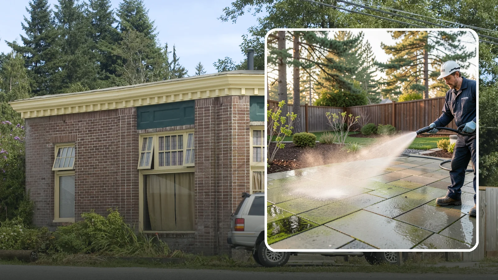 Patio Algae Removal in Hamilton, Skagit County, WA - Strip the slick green and black algae film that coats patios through Washington's wet months.