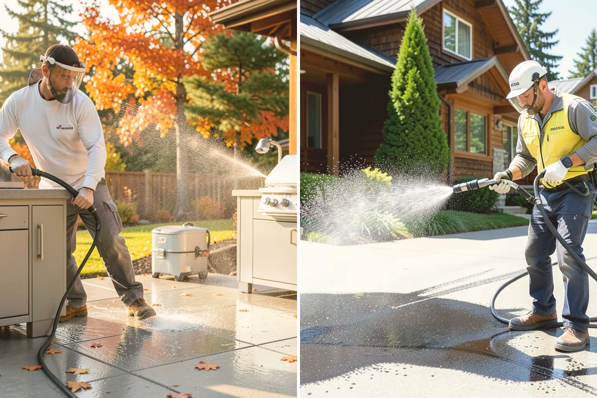 Patio Algae Removal in Index, Snohomish County, WA - Apply a biocidal solution across the algae film