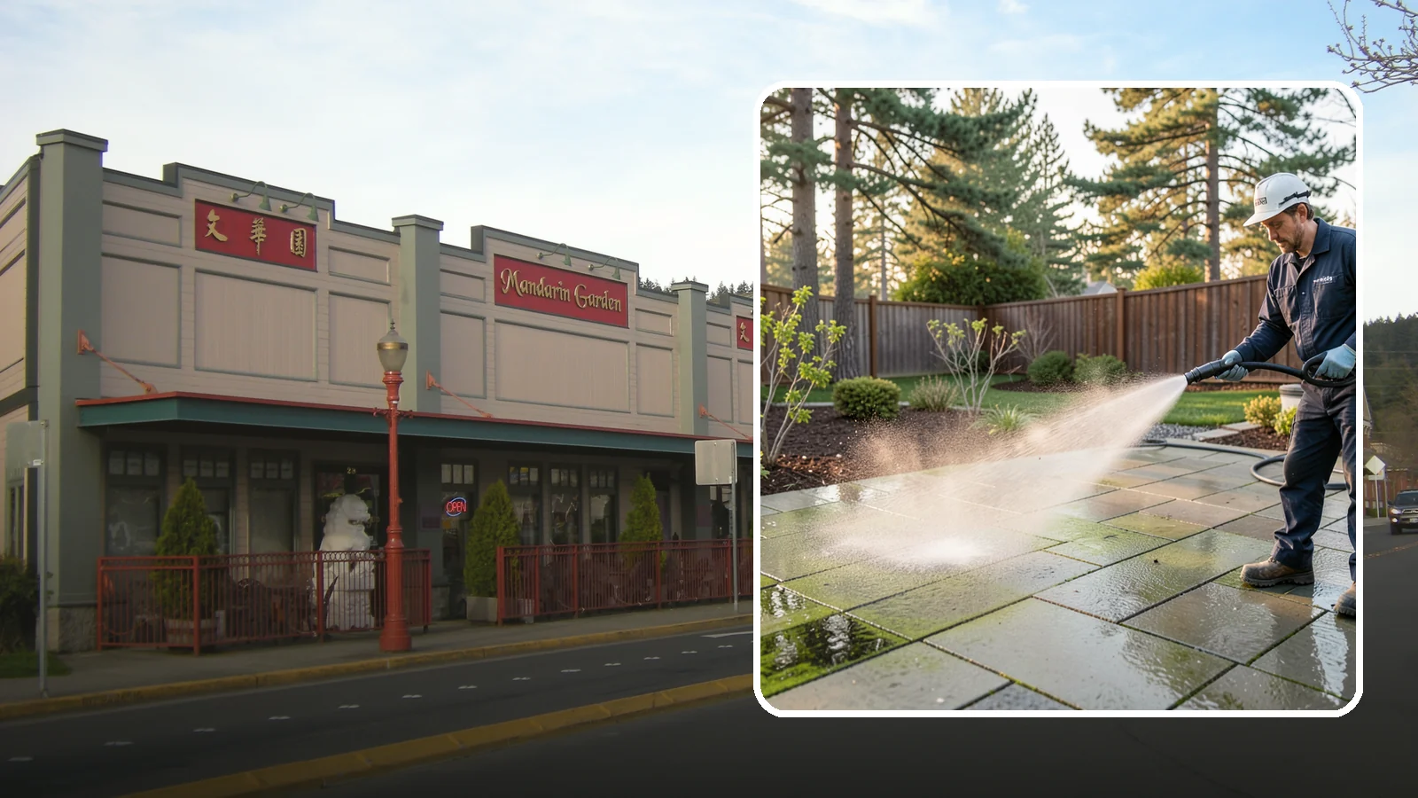 Patio Algae Removal in Issaquah, King County, WA - Strip the slick green and black algae film that coats patios through Washington's wet months.