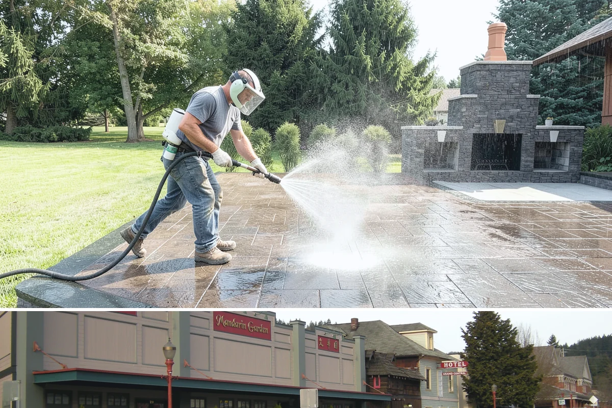 Patio Algae Removal in Issaquah, King County, WA - Patio algae removal is most effective from late spring through summer when surfaces can dry.