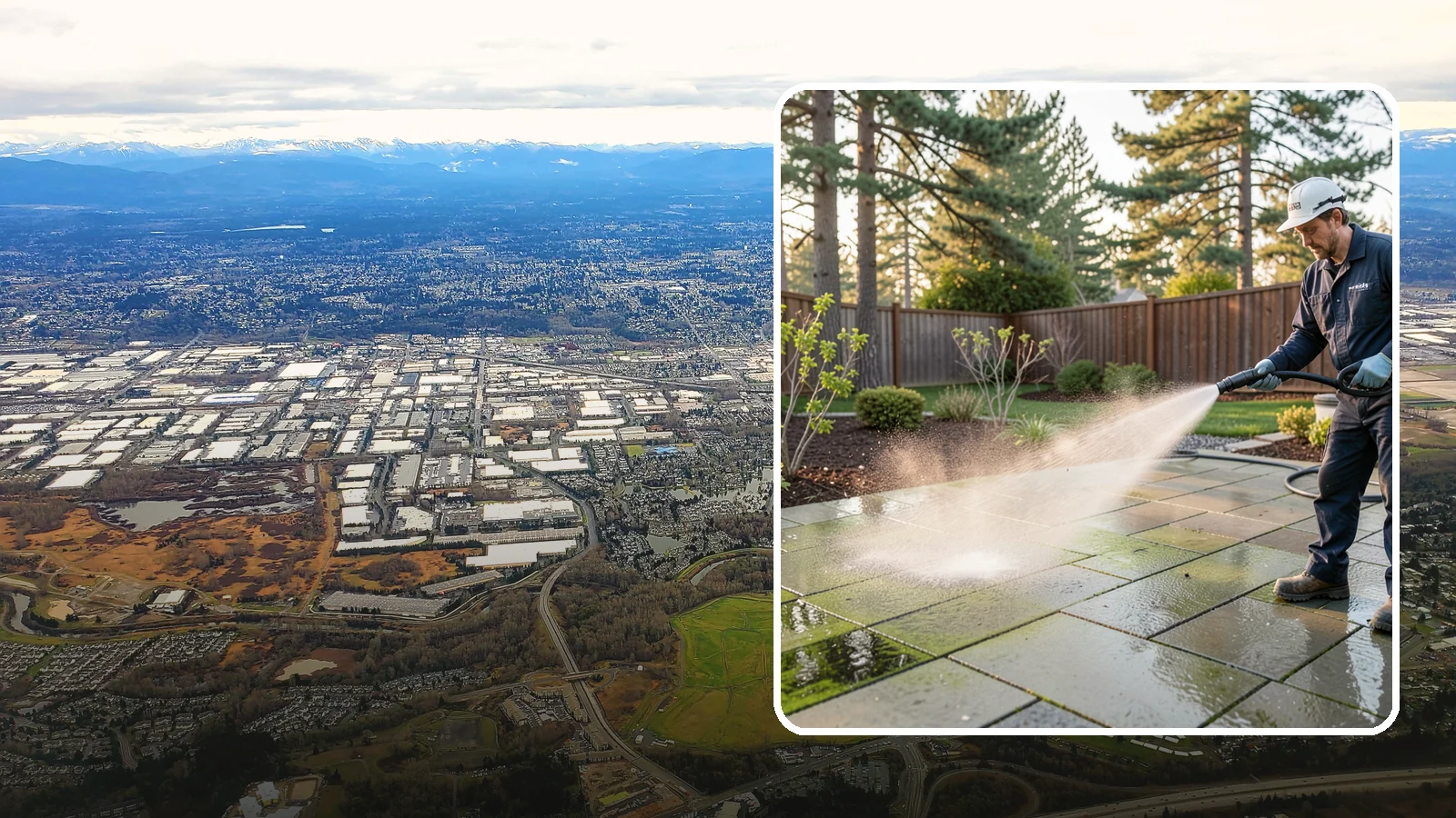 Patio Algae Removal in Kent, King County, WA - Strip the slick green and black algae film that coats patios through Washington's wet months.
