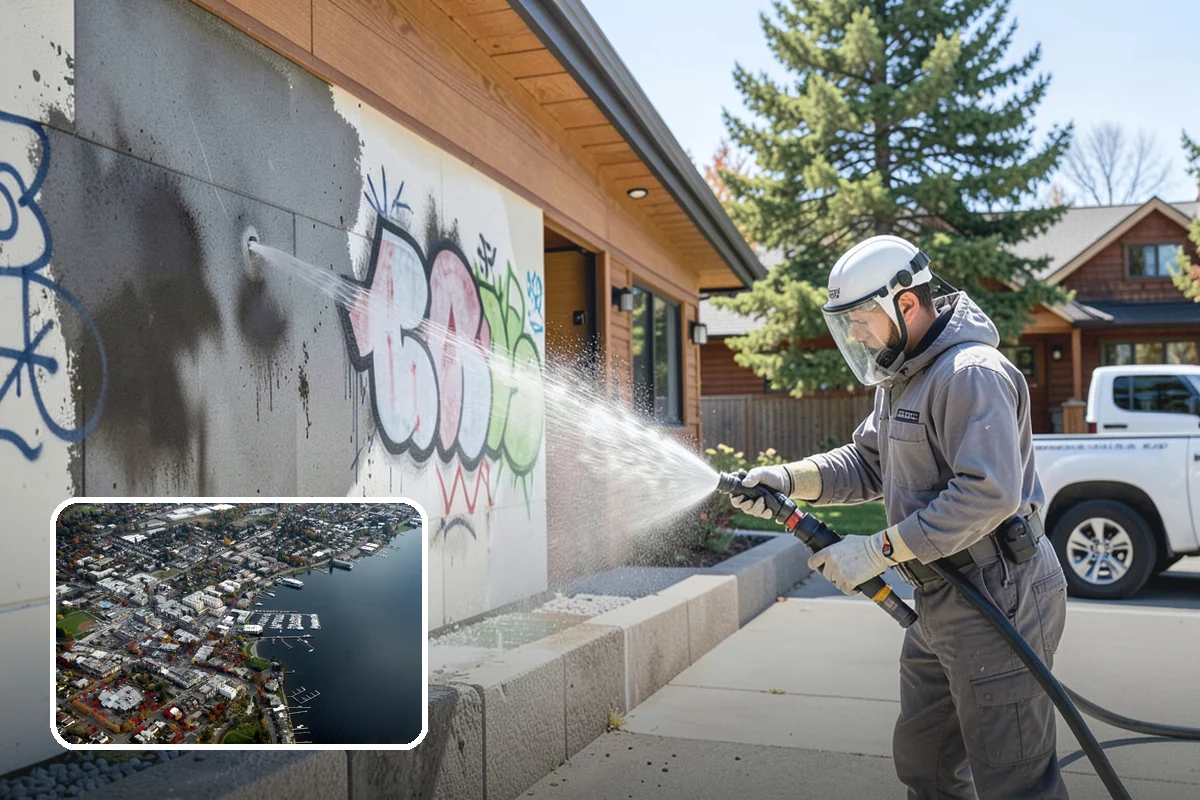 Patio Algae Removal in Kirkland, King County, WA - Removes the slick, discoloring algae layer