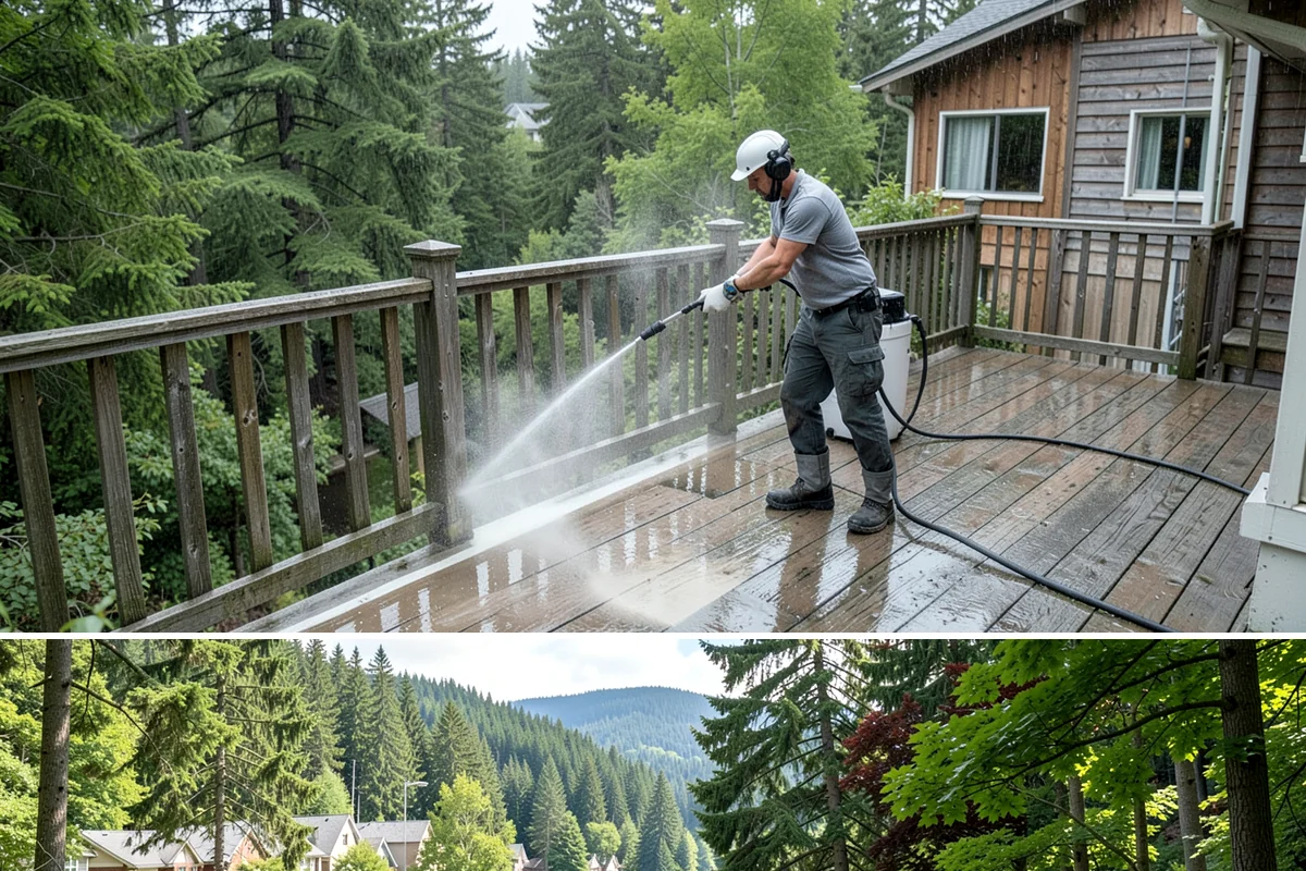 Patio Algae Removal in Lake Forest Park, King County, WA - Patio algae removal is most effective from late spring through summer when surfaces can dry.