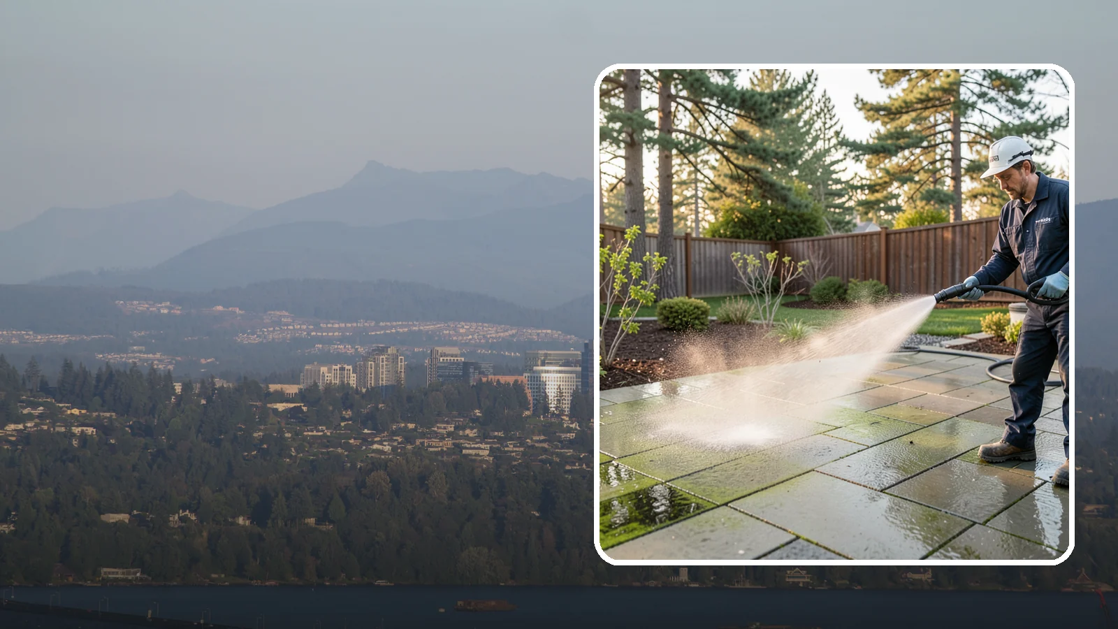 Patio Algae Removal in Medina, King County, WA - Strip the slick green and black algae film that coats patios through Washington's wet months.