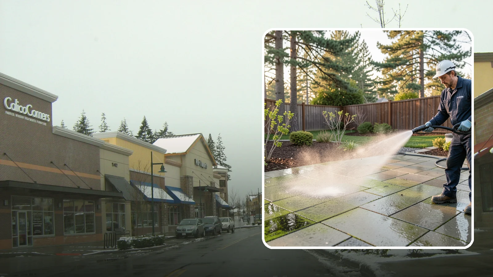 Patio Algae Removal in Mill Creek, Snohomish County, WA - Strip the slick green and black algae film that coats patios through Washington's wet months.
