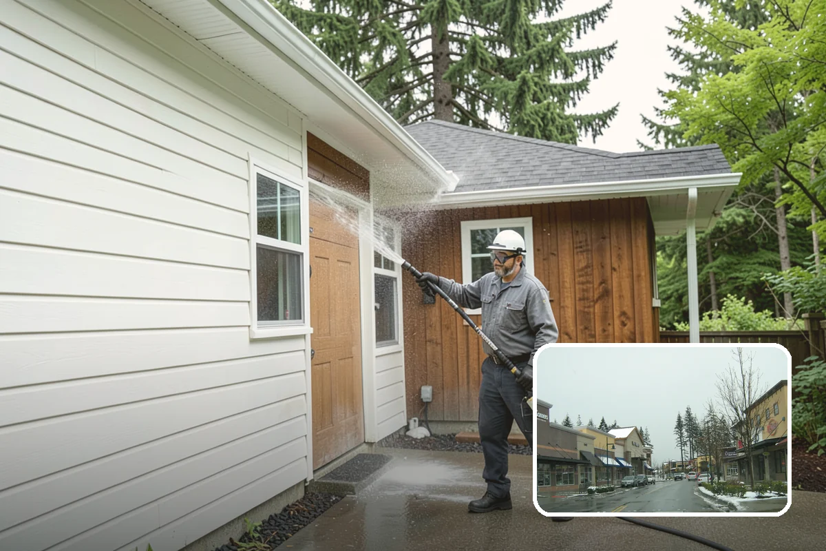 Patio Algae Removal in Mill Creek, Snohomish County, WA - Removes the slick, discoloring algae layer