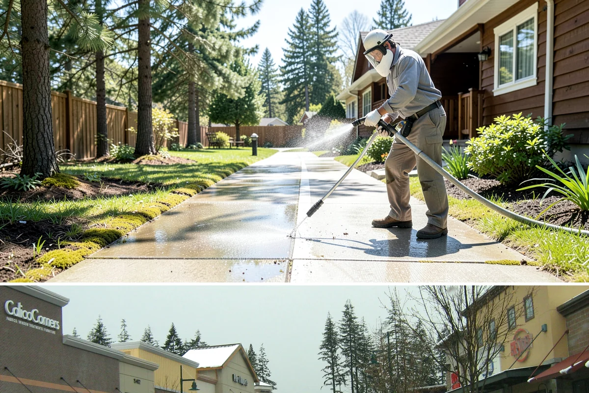 Patio Algae Removal in Mill Creek, Snohomish County, WA - Patio algae removal is most effective from late spring through summer when surfaces can dry.