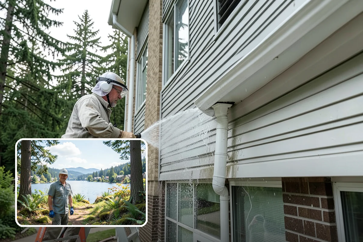 Patio Algae Removal in Milton, King County, WA - Removes the slick, discoloring algae layer
