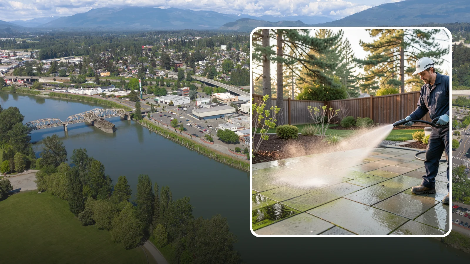 Patio Algae Removal in Mount Vernon, Skagit County, WA - Strip the slick green and black algae film that coats patios through Washington's wet months.