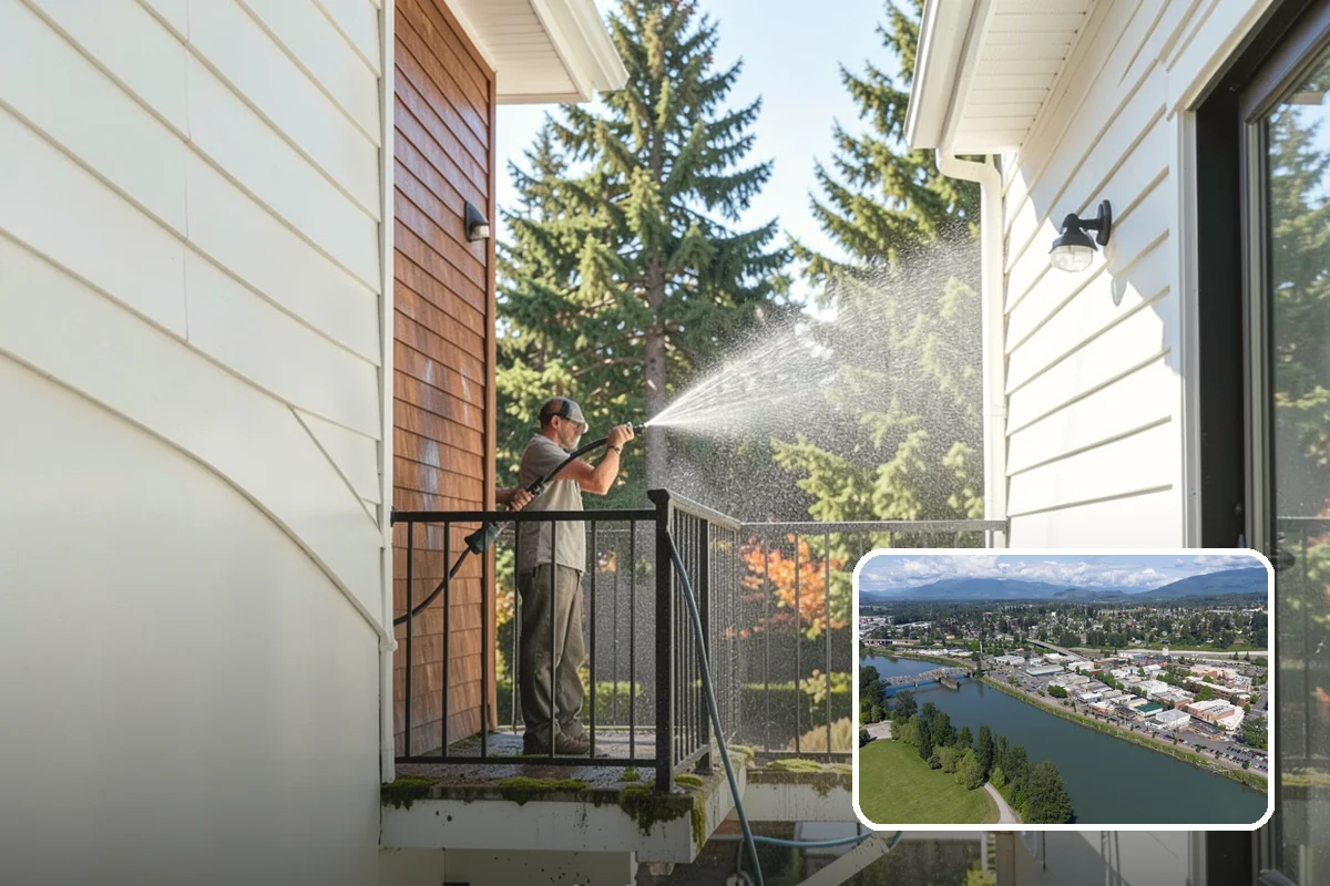 Patio Algae Removal in Mount Vernon, Skagit County, WA - Removes the slick, discoloring algae layer