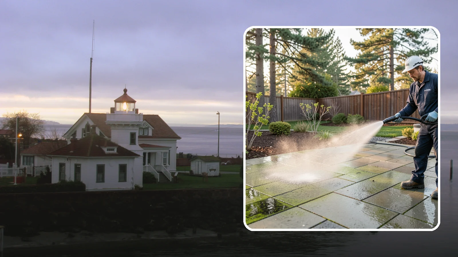 Patio Algae Removal in Mukilteo, Snohomish County, WA - Strip the slick green and black algae film that coats patios through Washington's wet months.