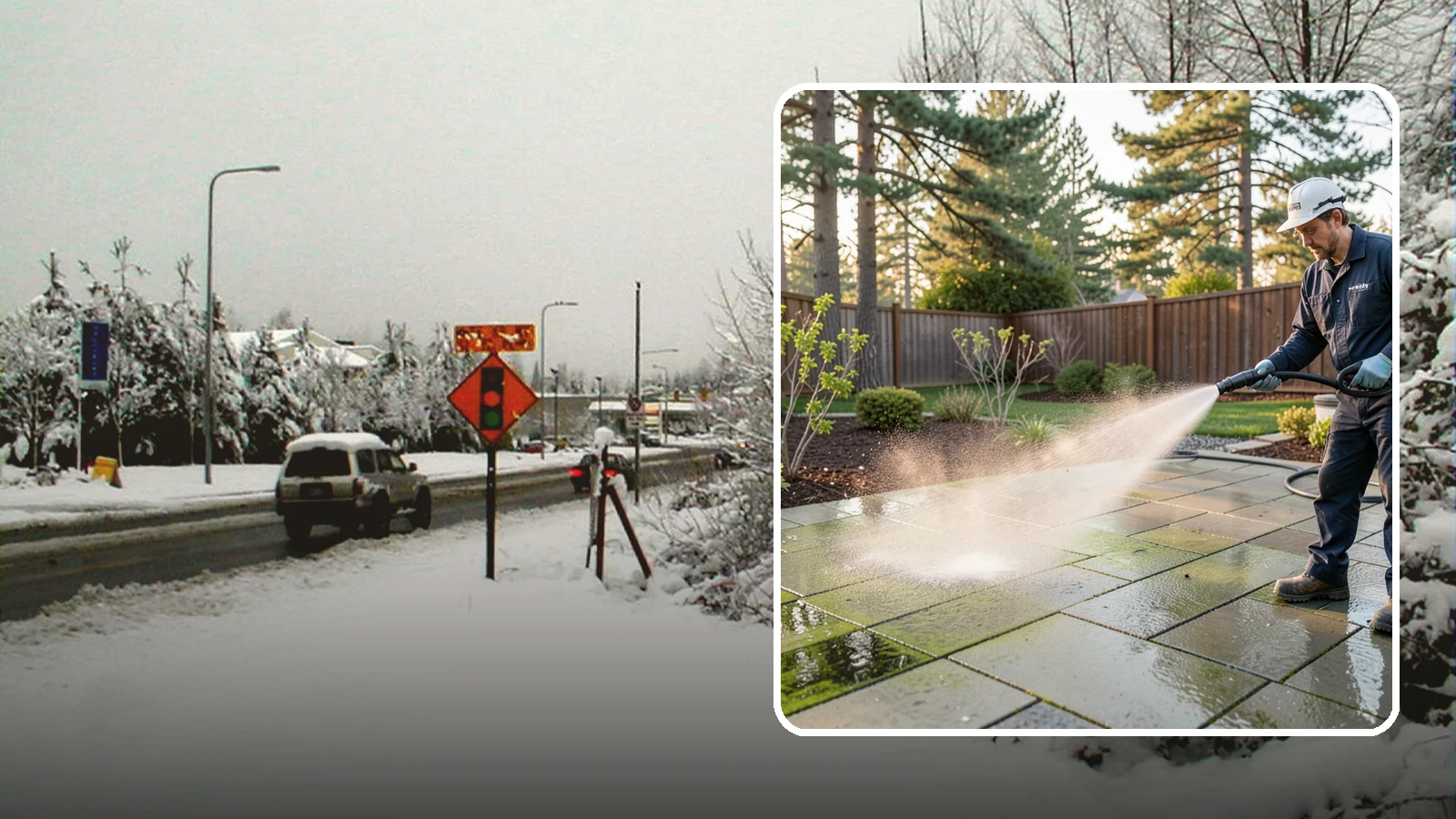 Patio Algae Removal in Newcastle, King County, WA - Strip the slick green and black algae film that coats patios through Washington's wet months.