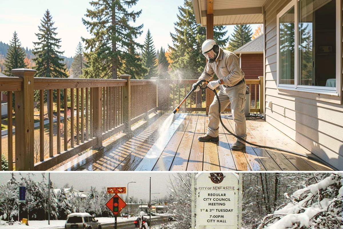 Patio Algae Removal in Newcastle, King County, WA - Patio algae removal is most effective from late spring through summer when surfaces can dry.