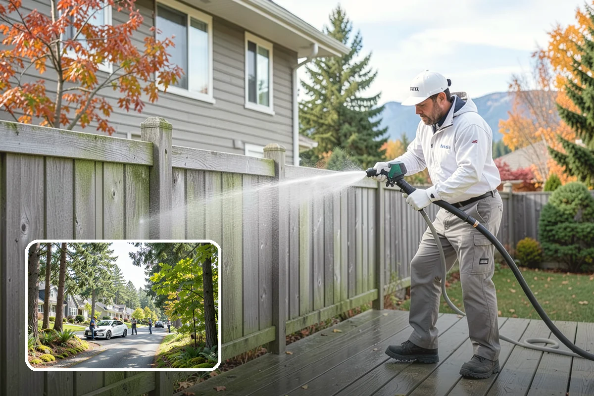 Patio Algae Removal in Normandy Park, King County, WA - Removes the slick, discoloring algae layer