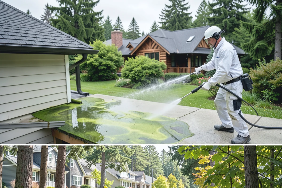 Patio Algae Removal in Normandy Park, King County, WA - Patio algae removal is most effective from late spring through summer when surfaces can dry.