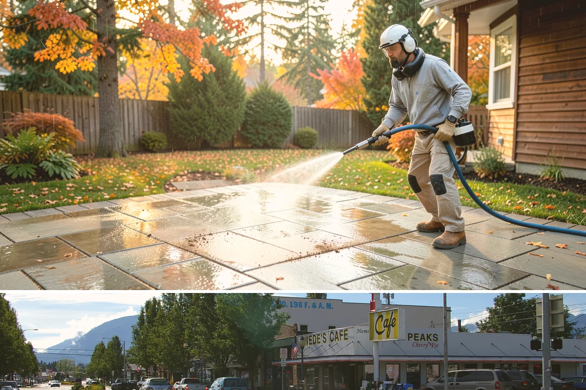 Patio Algae Removal in North Bend, King County, WA - Patio algae removal is most effective from late spring through summer when surfaces can dry.