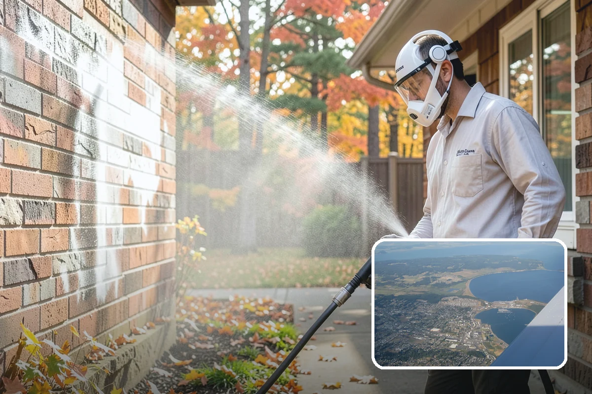 Patio Algae Removal in Oak Harbor, Island County, WA - Removes the slick, discoloring algae layer