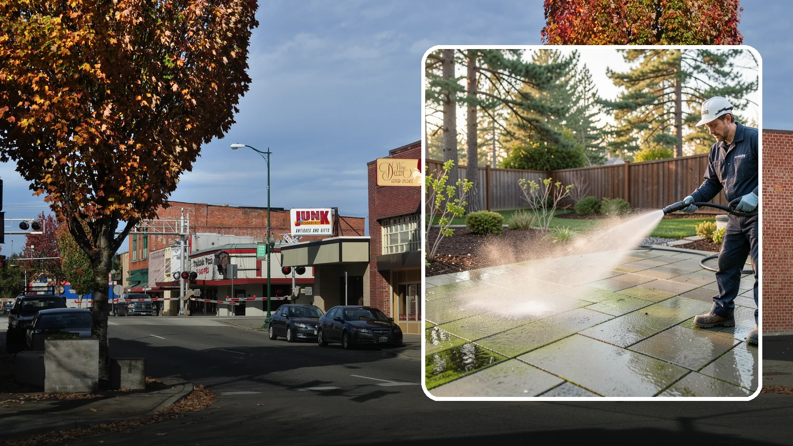 Patio Algae Removal in Puyallup, Pierce County, WA - Strip the slick green and black algae film that coats patios through Washington's wet months.